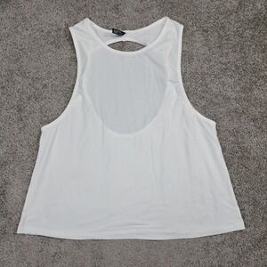 Yandy Active White Open Back Twisted Strap Tank Top PL-YA0456 Large